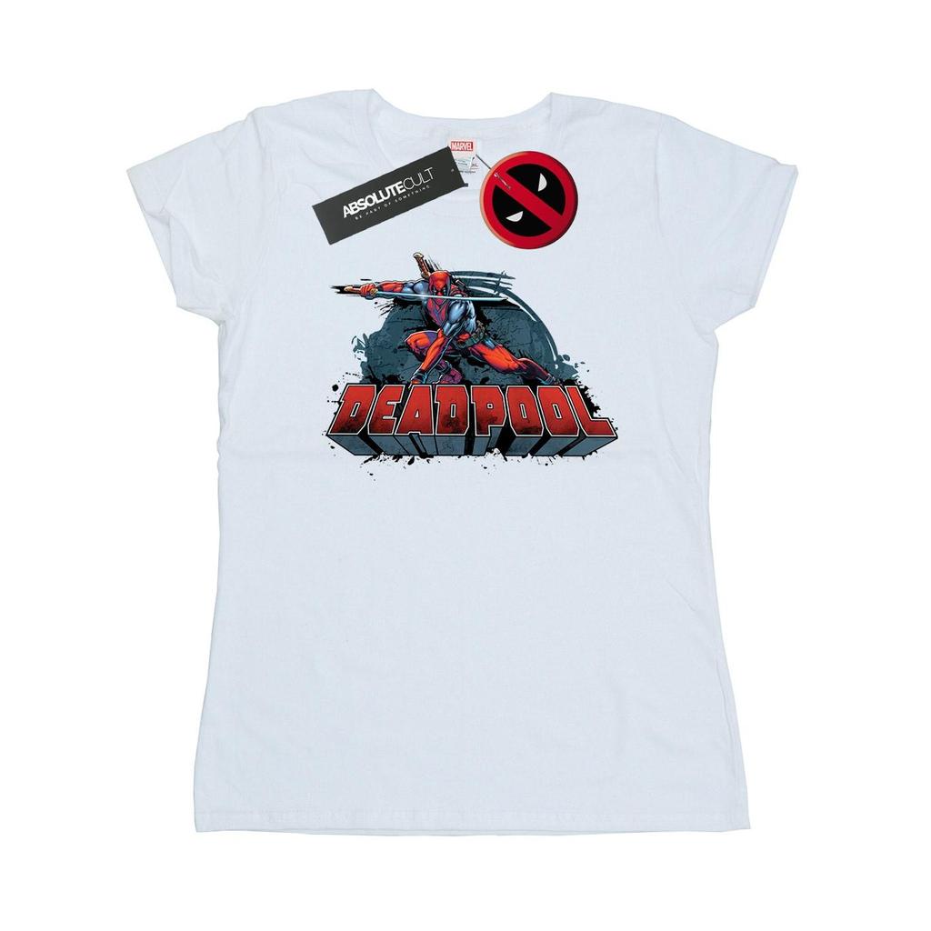 Marvel Womens/Ladies Deadpool Sword Logo Cotton T-Shirt