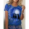 Cute Cat Print O-Neck TShirt Women Tee Oversized Casual Short Sleeve T-Shirt For Spring Summer Streetwear Daily Women's Clothing