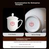 Ceramic Tea Cup with Lid, Pure White, Customizable, for Office Meetings, 360ml, 1 Piece