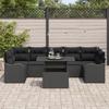 VidaXL Ensemble de canapés de jardin 8 pièces avec coussins Noir Rattan Poly 3357156