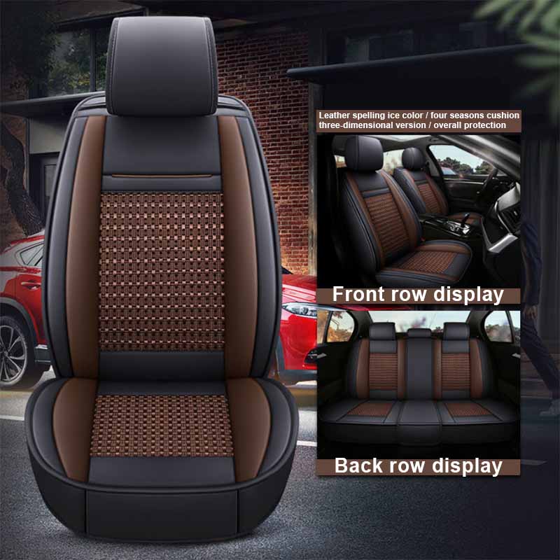Full Envelope Car Cushion Four Seasons Universal Leather Seat Cover Suitable for Applicable To Most Cars Cars SUV Trucks Pickups Airbag Compatible