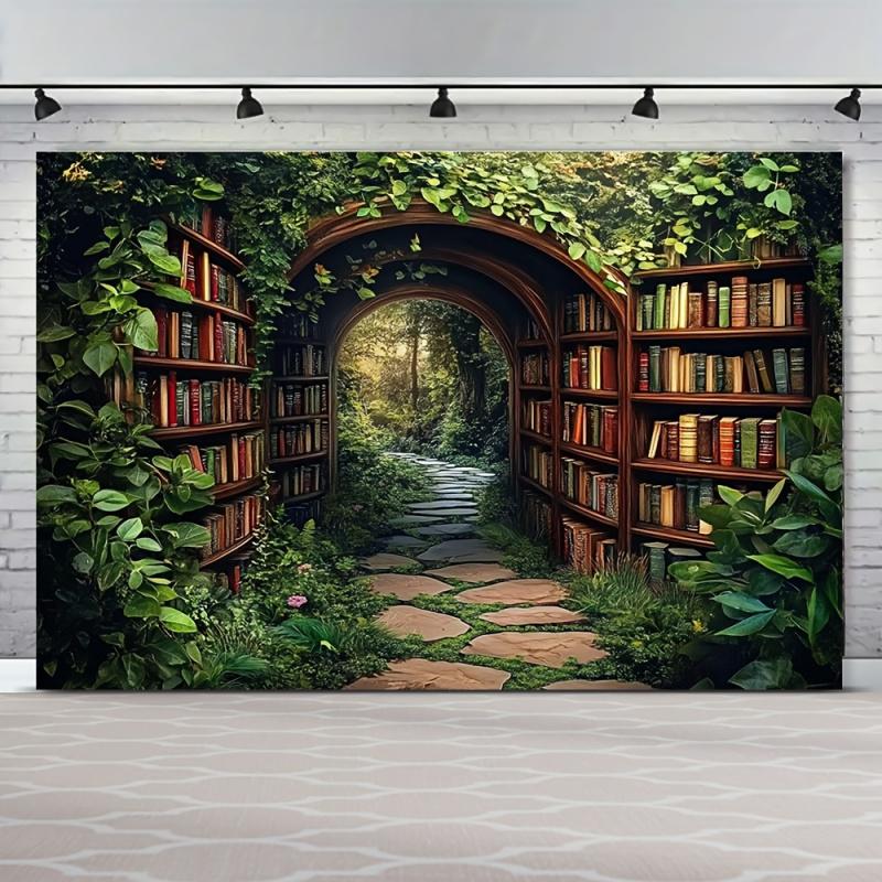 VIKAMA Vine Arch Library Tapestry Study Desk Decor Backdrop Bedroom Headboard Wall Cloth Dorm Renovation Hanging Home Decoration