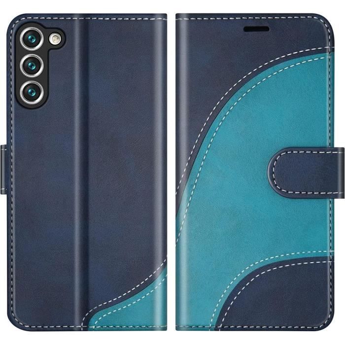 Protective Case - BOOLING - Samsung Galaxy A05 - PU Leather - 2 Tempered Glasses - Navy Blue