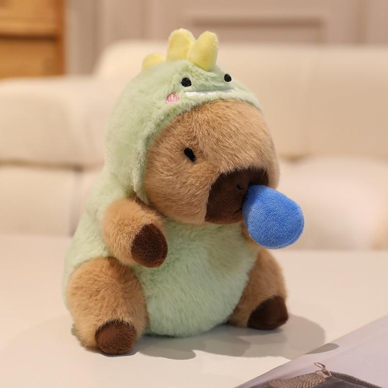 Cute Capybara Cosplay Bee,Dinosaur,Pig,Rabbit,Shark,Cockroach Doll 20cm Capybara Plush Toy Nose Pull Line Doll Kid Birthday Gift