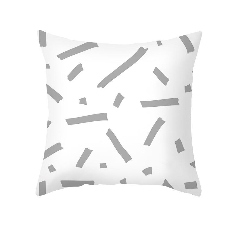 Скандинавская простая персиковая кожа бархатная наволочка желтая и серая геометрический узор офисная диванная наволочка