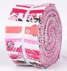 40Pcs Block Print Cotton Precut Fabrics For Quilting Craft Strips 2.5x42inches Jelly Roll - Rose