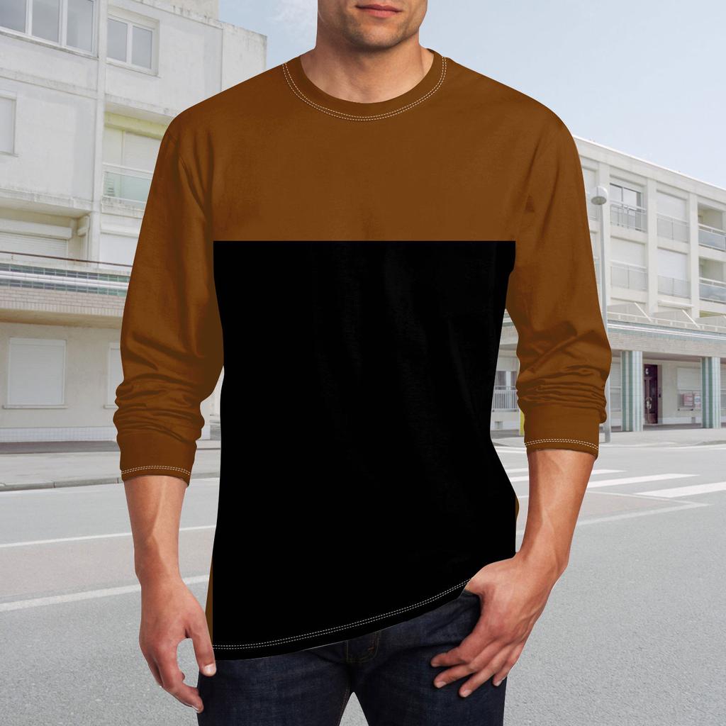 Муж. Футболка Круглый вырез Одежда Одежда На открытом воздухе Длинный рукав С принтом Модельер Винтаж