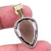 Natural Smoky Quartz 925 Solid Sterling Silver TwoTone Gift Pendant 1.50" h6S50