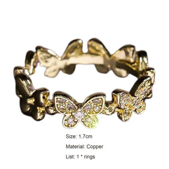 Кольцо на палец с бабочками, открывающееся ювелирное изделие, регулируемое кольцо в корейском стиле для помолвки