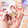 JIANWU Elegant Serene Like Orchid Series Kawaii Girl Flower Landscape Material Collage PET Sticker Creative Journal Stationery
