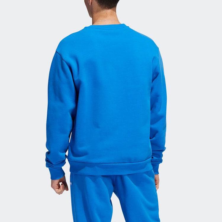 Adidas Оригинальный свитшот с круглым вырезом и вышитым логотипом в виде трилистника, свитшот унисекс, синий HK9869