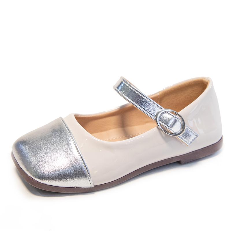 2024 Новая весенне-летняя детская обувь с квадратным носком, повседневная обувь для девочек, универсальная детская обувь из искусственной кожи