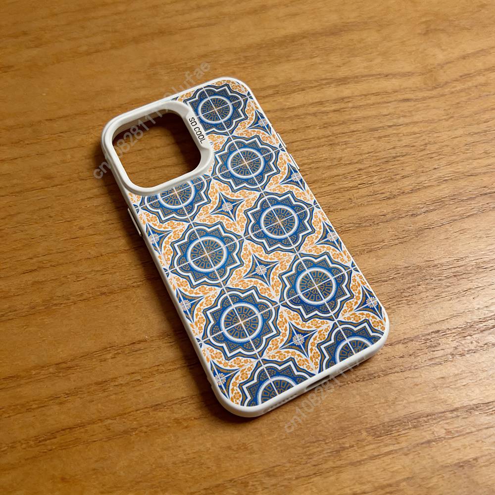 Portuguese Glazed Tiles Pattern Phone Case for iPhone 17 16 Max Mini 15 14 13 Pro Plus 12 11 X XS Air Hard Protector