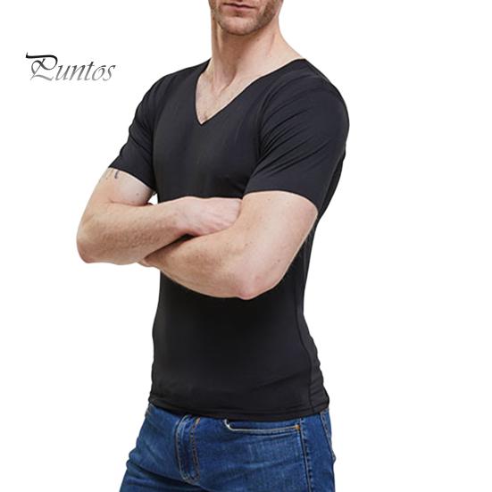 Мужские футболки Ice Silk, повседневная спортивная футболка с коротким рукавом, летняя дышащая влагоотводящая майка с V-образным вырезом