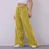 Женские брюки с завязками на резинке и широкими штанинами, контрастные цветные полосатые принты, низкая талия, повседневные пляжные брюки для отпуска