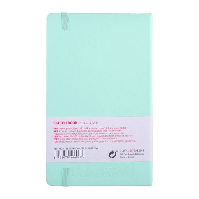 Carnet de croquis - Royal Talens - 13x21cm - 80 feuilles - Vert menthe - 140g