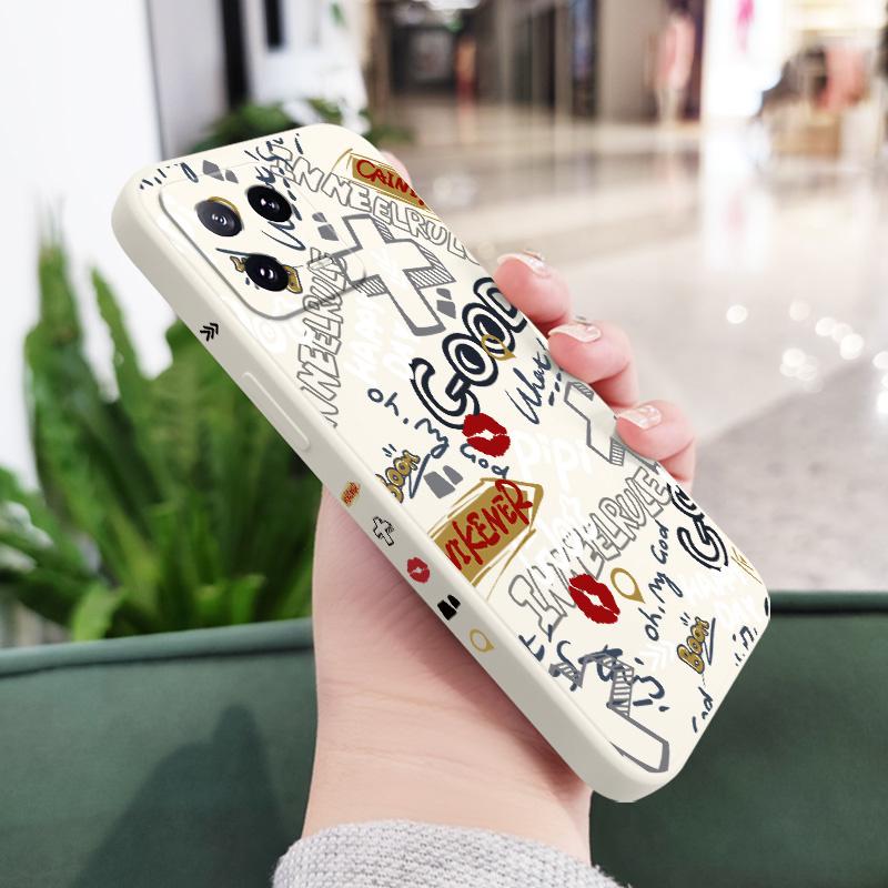 Модный Чехол с Граффити для Телефона Xiaomi 17 15 15T 14 14T 13 13T 12 12X 12T 12S Mi 11 11T 10 10T Pro Max Lite Жидкий Силиконовый Чехол