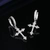 Classic European and American Zircon Inlaid Cross Drop Earrings for Women