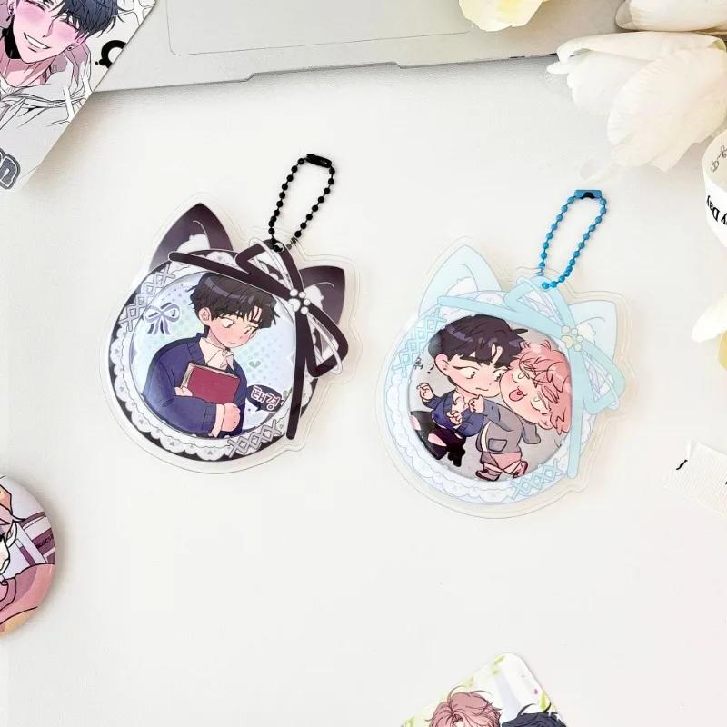 Kawaii Cat Ear Bow Lace PVC Badge Holder for 58mm Pin Badge Japanese Anime Game Baji Cover Pain Bag Backpack Key Chain Pendant