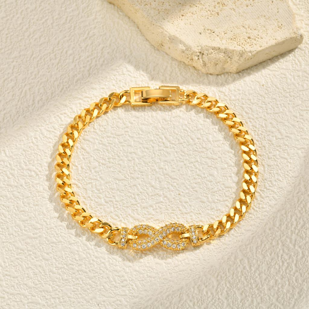 Dainty Shiny Cubic Zircon Butterfly Bracelet, Endless Love Infinity Symbol Charm Wristband Bracelets for Women Jewelry Wedding