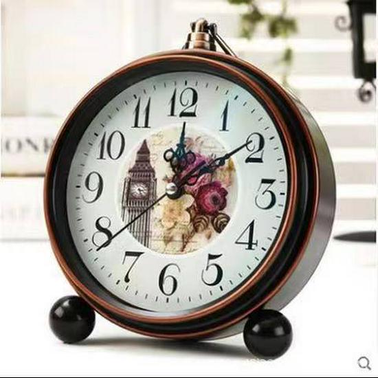 Ретро Металлический 5-дюймовый Бесшумный Будильник - Настольные часы в европейском стиле для спальни или гостиной