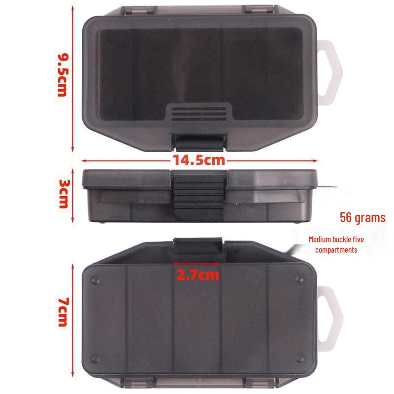 Коробка для хранения рыболовных снастей и приманок на 5 отделений, цвет оружейный металл