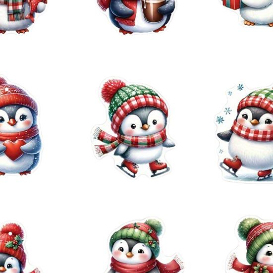 12/24/36 шт. Рождественские украшения деревянные мультяшные пингвины украшения для рождественской елки подвесные бирки для