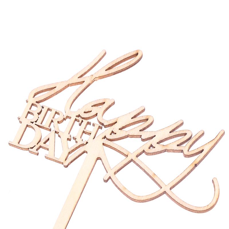 4Pcs Animal Theme Happy Birthday Acrylic Wood Cake Topper Giraffe Cake Toppers