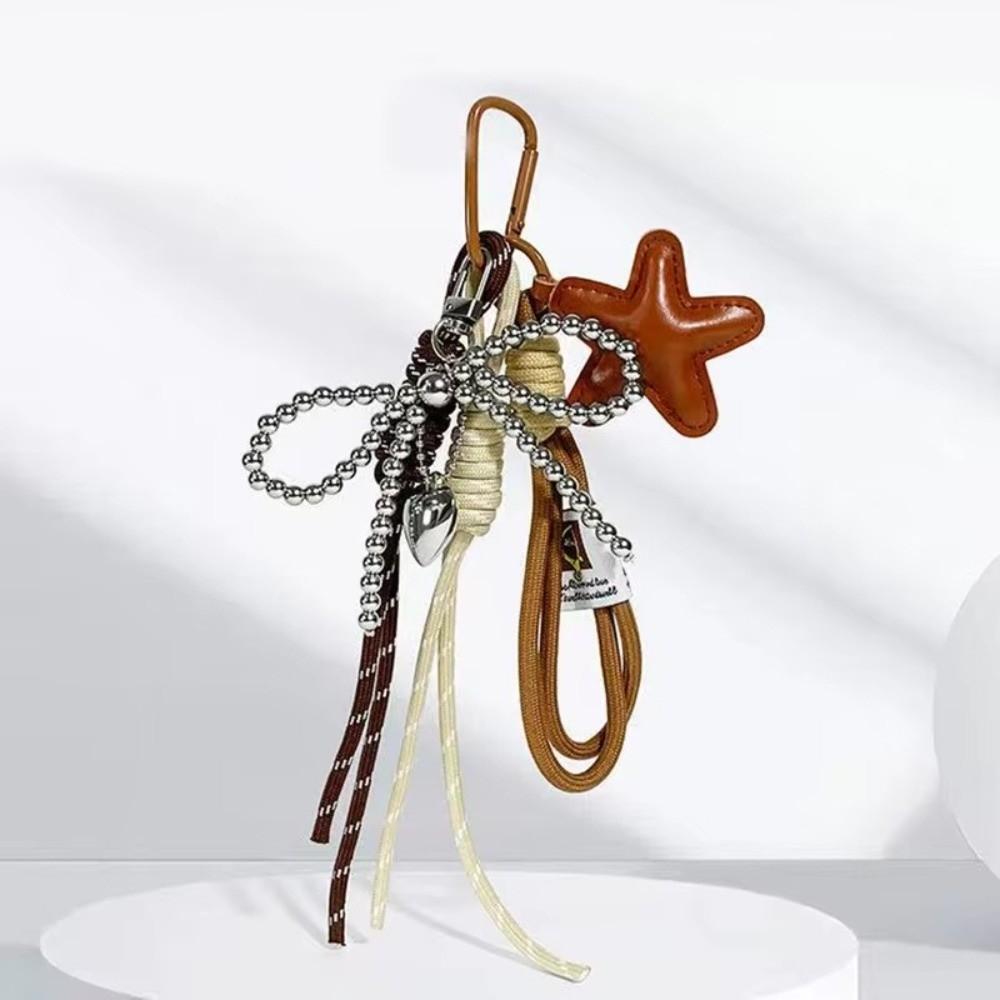 Handmade Bow Bag Charm Bow Lanyard Glossy Pendant Gifts Tassel Love Heart Pendant