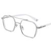 NEW Double Bridge Square Anti-blue Light Glasses Women Men Vintage Transparent Computer Glasses Oversize Frame Eyeglasses 1PC