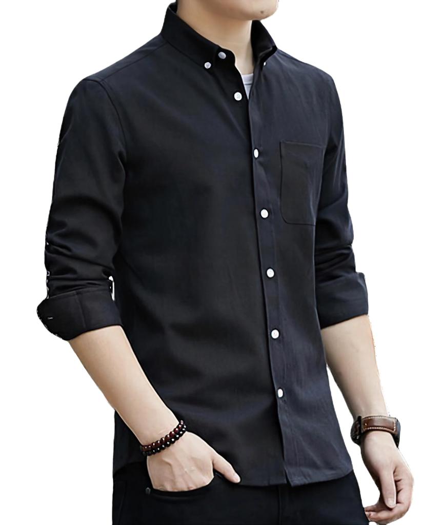 Lucky Charm Shirt Oxford Shirt Dress Shirt Long Sleeve Button Down Clothes Casual Business Black XXL [Lucky Charm] Men's