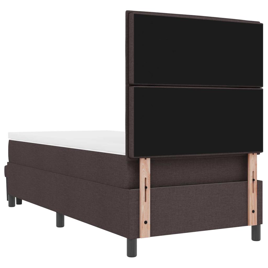 Boxspring bed with headboard Dark Brown 80 x 200 cm Fabric