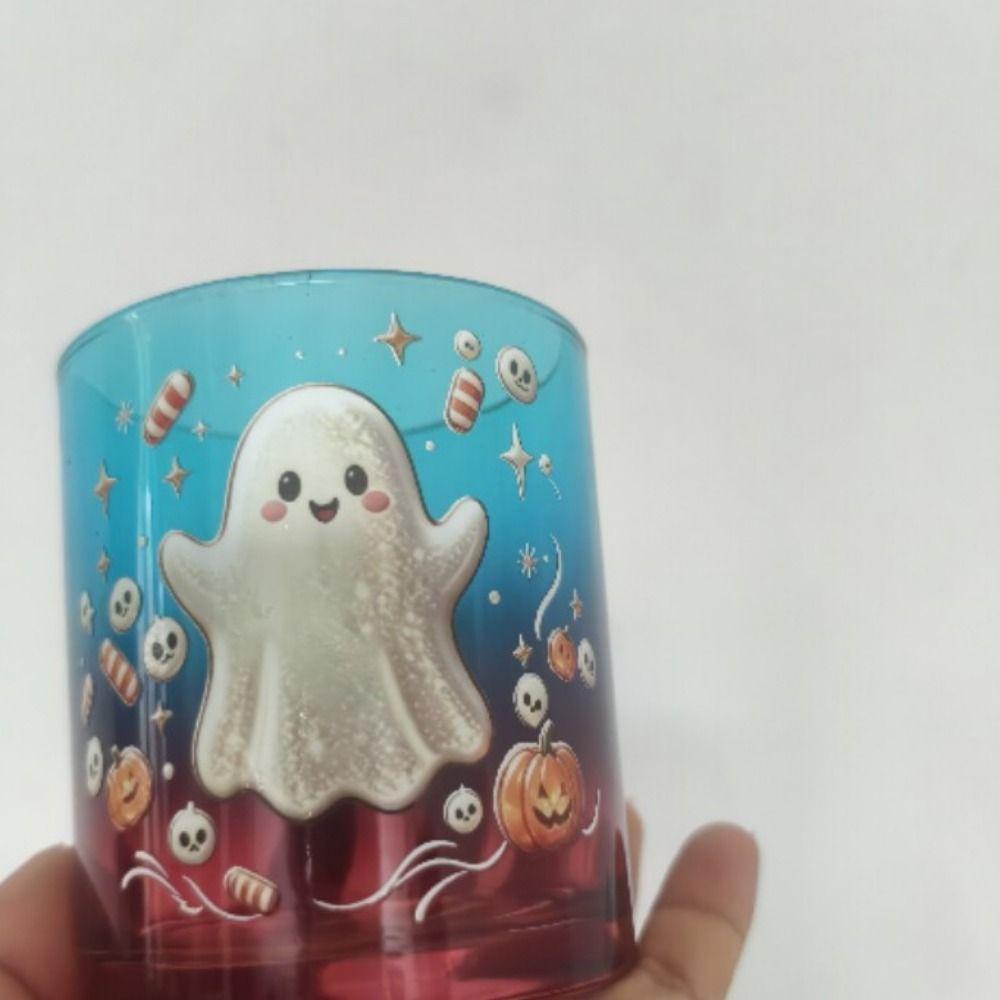 Pumpkin Skull Print Ghost Glass Cup Decorations Drinkware Gothic Halloween Glass Home Decor