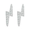 Bisaer 925 Sterling Silver Lightning Stud Earrings for Women Fashion Earrrings Jewerly Wedding Gift Sparkling Ear Studs