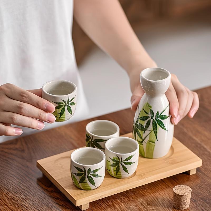 Прозрачный винный набор в японском стиле, керамические бокалы для вина, бутылки для вина для ресторана, элитный подарочный набор для горячего или холодного вина