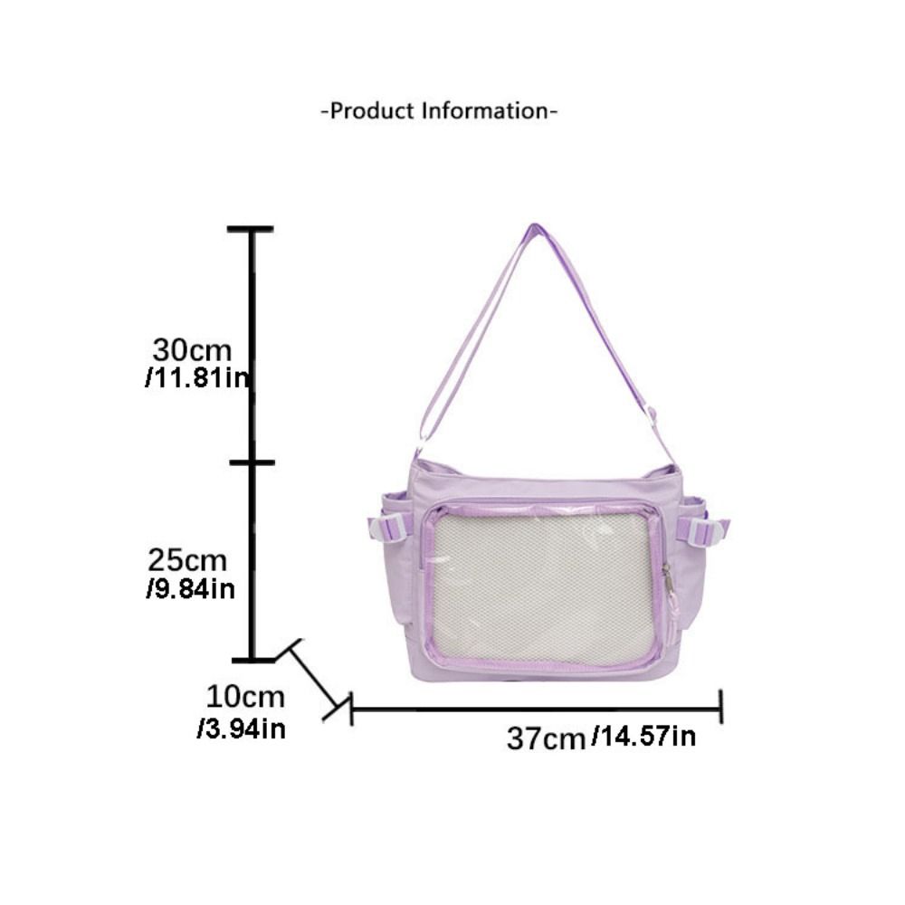 Clear Badge Display Shoulder Bag PVC Crossbody Bag Casual Transparent Pocket Itabag JK