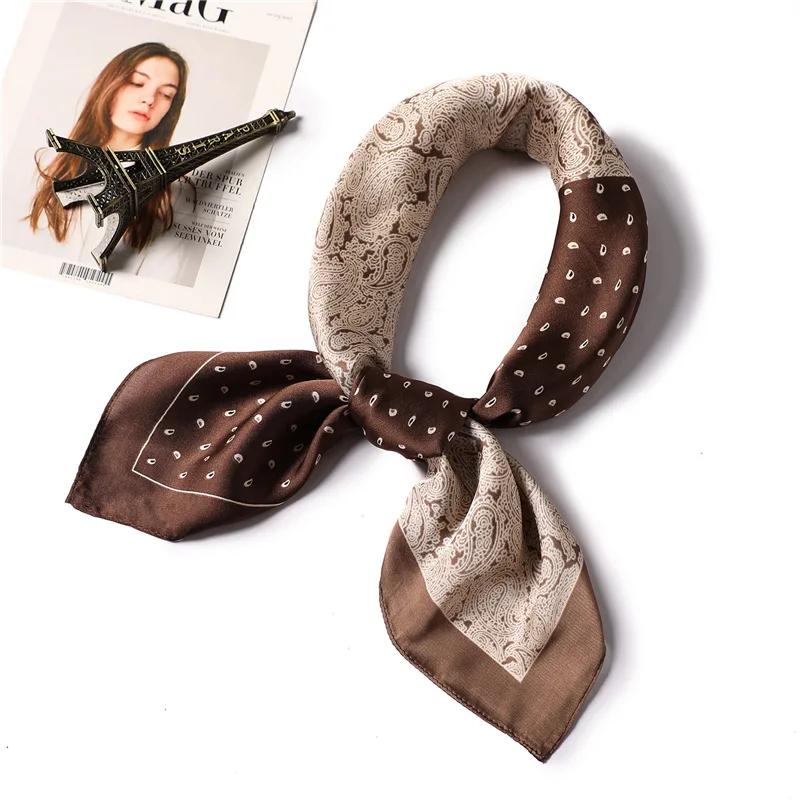 70*70cm Silk Scarf Scarftop Headwraps For Woman Fashion Four Seasons Hair Accessories Hijab Foulard Bandana Femme Headscarf