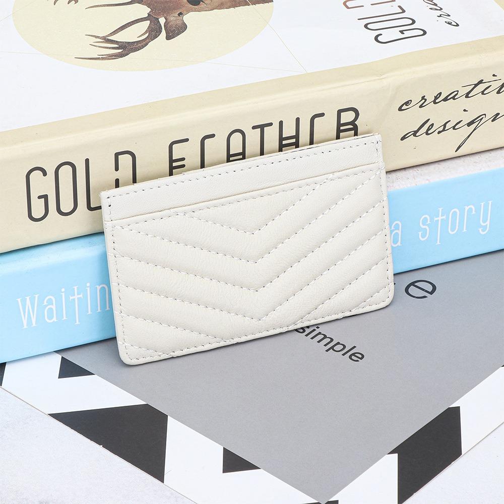 Fashion Heart Pattern Card Holder PU Leather Thin Coin Purse Portable Solid Color Women's Card Bag ID Card