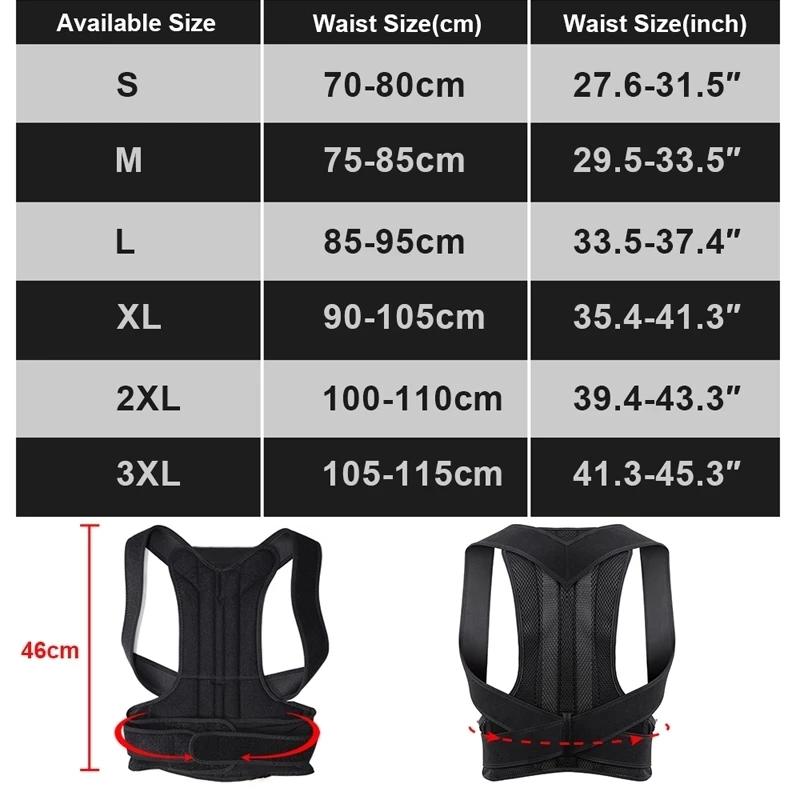 Adjustable Posture Corrector Back Support Shoulder Lumbar Brace Belt Support Corset For Men Women S-3XL Unisex