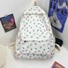 Nylon Floral School Bag Aesthetic Shoulder Bag Large Capacity Students Backpack  Travel