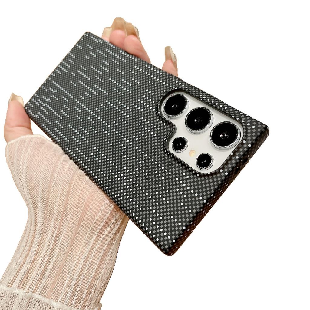 Магнитный чехол для телефона с текстурой из углеродного волокна для Samsung S25ULTRA Жесткий чехол S24 Премиальный защитный чехол NOTE20U