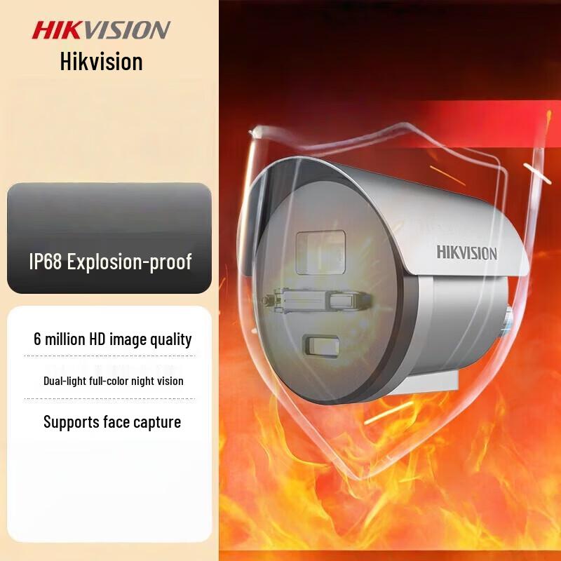 Hikvision 6MP Explosion-Proof Smart IP Camera with Dual-Light Night Vision CN plug (adapter included)
