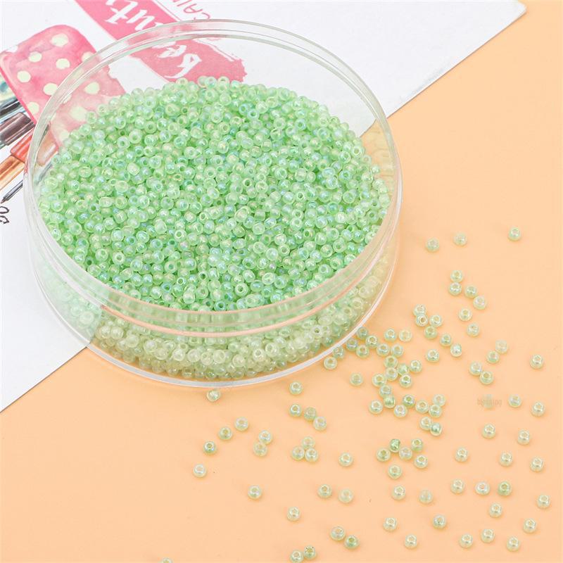 Cream Cloud Fantasy Rice Beads: 2/3/4mm Round Glass Beads for Handmade DIY Bracelets & Necklaces.