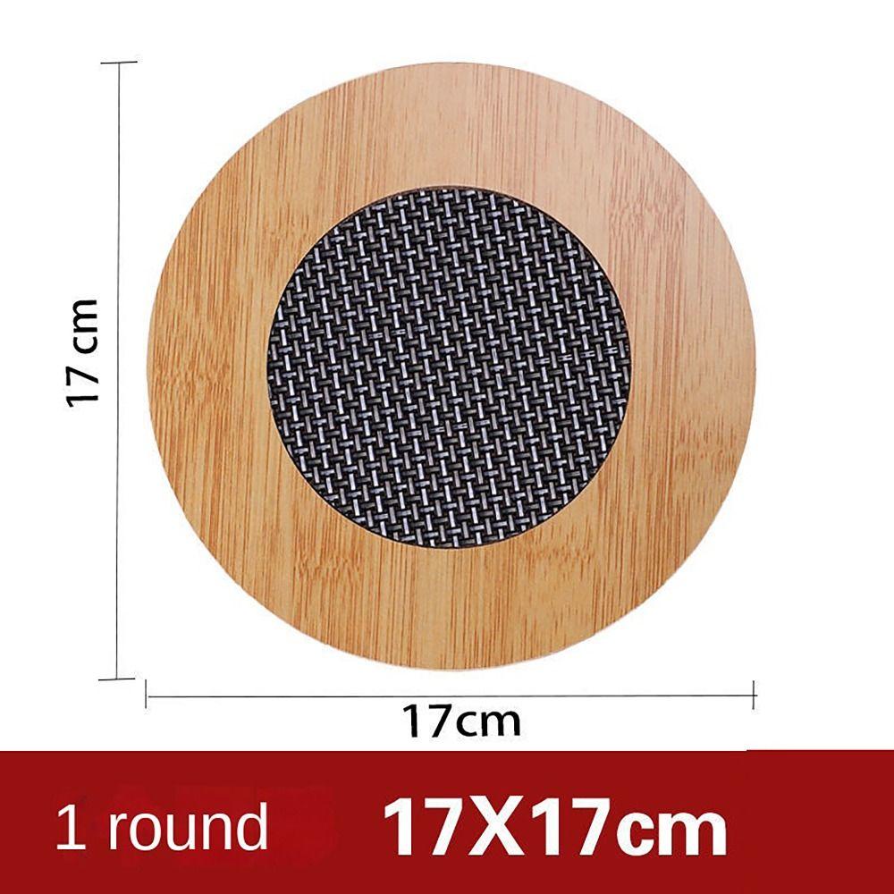 Wooden Coasters Round Square Bowl Dish Pot Mats Cartoon Heat Insulation Pad  Table