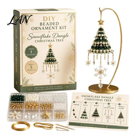 DIY Beading Projects for Teens Christmas Tree Beaded Ornament Kit, 3D Bead Craft Set, Seasonal Crafting Accessories Making Beginner Friendly
