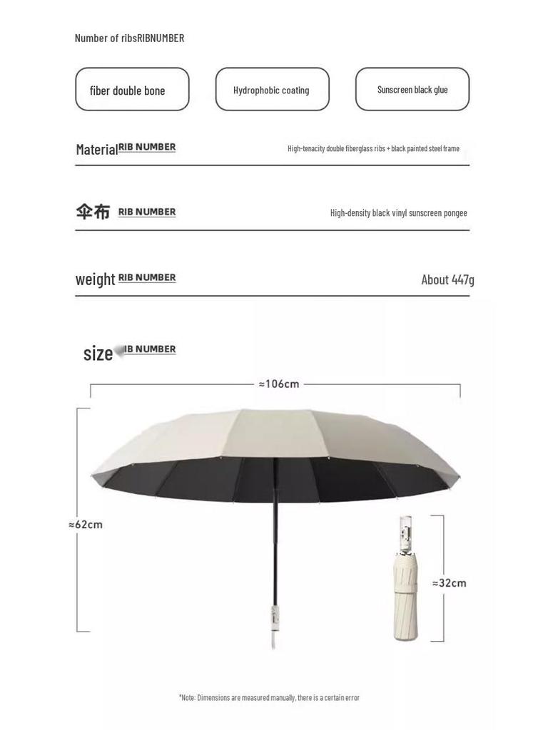 Автоматический солнцезащитный и дождевой зонт с защитой от УФ-лучей и защитой от обратного отскока, ощущение высокого класса