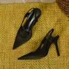 Pmwrun  Summer New Brand Women Slingback Sandals Pointed Toe Slip On Thin High Heel Ladies Elegant Pumps Shoes