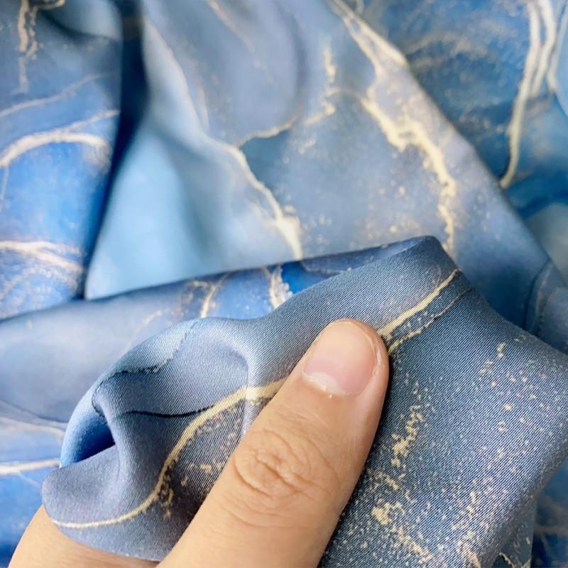 145x100cm Faux Silk Cotton Fabric Colorful blue Summer Silky Soft Material Dress Qipao Rayon DIY Craft Sewing Clothing Supplies