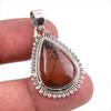 Natural Mahogany Red Obsidian Gemstone 925 Solid Silver Gift Pendant 1.50" E2T20