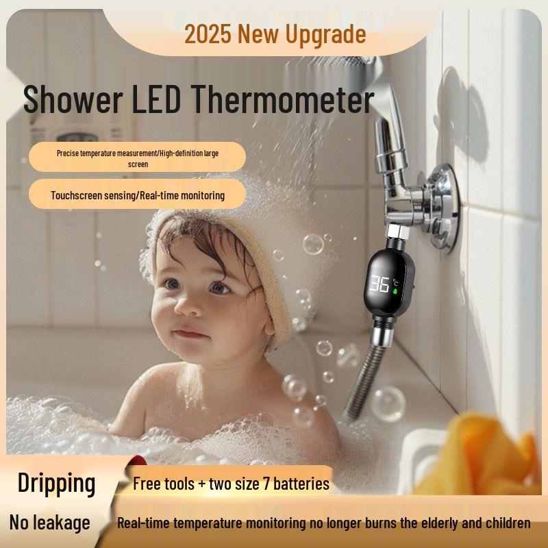 Цифровой светодиодный термометр для воды в ванну для ребенка - Водонепроницаемый дисплей температуры душа